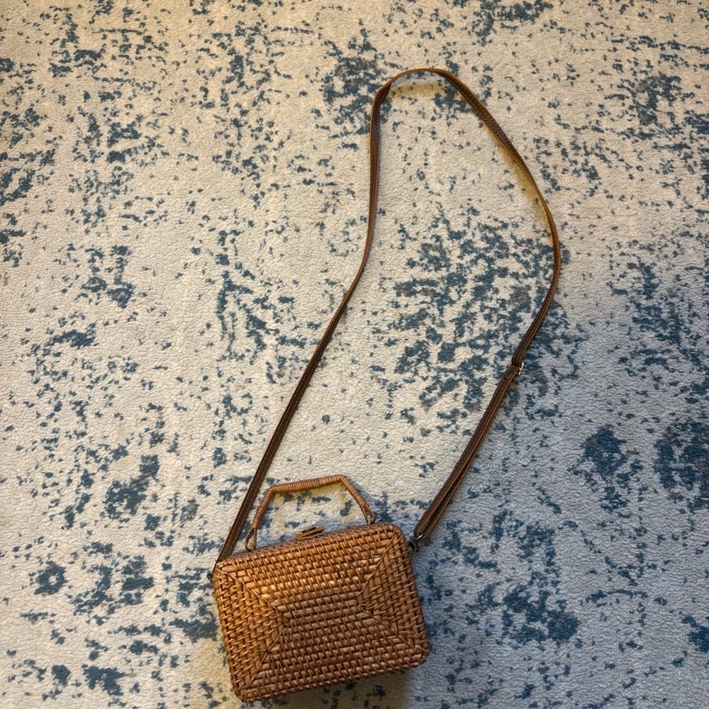 Brown Woven Crossbody Bag